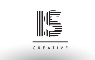 Ben S siyah ve beyaz çizgiler harf Logo tasarımı.