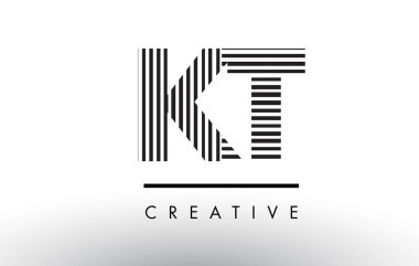 Logo Tasarım KT K T siyah ve beyaz çizgiler mektup.