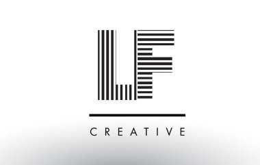 Eğer L F siyah ve beyaz çizgiler Logo tasarımı mektup.