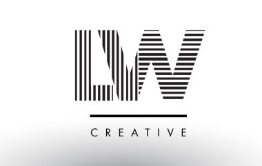 Logo Tasarım LW L W siyah ve beyaz çizgiler mektup.