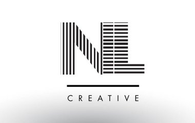 Logo Tasarım nl N L siyah ve beyaz çizgiler mektup.