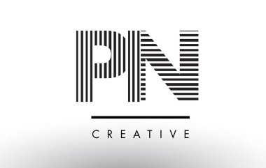 Logo Tasarım PN P N siyah ve beyaz çizgiler mektup.