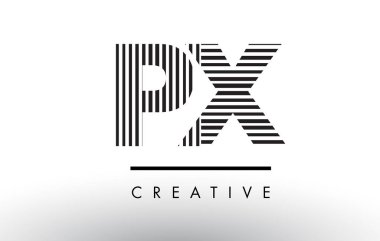 Logo Tasarım px P X siyah ve beyaz çizgiler mektup.