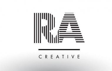 Ra R Q siyah ve beyaz çizgiler mektup Logo tasarımı.