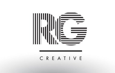 Logo tasarımı RG R G siyah ve beyaz çizgiler mektup.