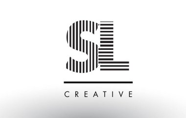 Logo Tasarım SL S L siyah ve beyaz çizgiler mektup.