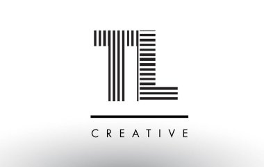 Logo Tasarım TL T L siyah ve beyaz çizgiler mektup.