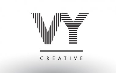 Vy V Y siyah ve beyaz çizgiler mektup Logo tasarımı.