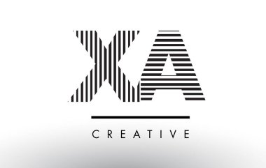 XA X A siyah ve beyaz çizgiler mektup Logo tasarımı.