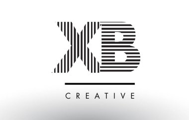 XB X B siyah ve beyaz çizgiler mektup Logo tasarımı.