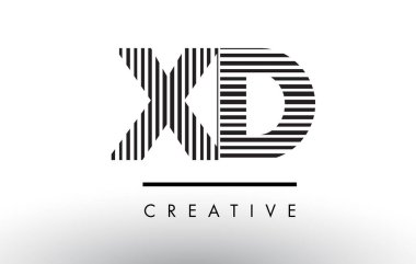 Logo Tasarım xD X D siyah ve beyaz çizgiler mektup.