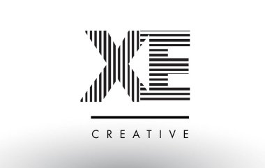 Logo Tasarım XE X E siyah ve beyaz çizgiler mektup.