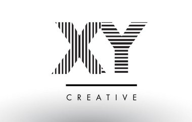 XY X Y siyah ve beyaz çizgiler mektup Logo tasarımı.
