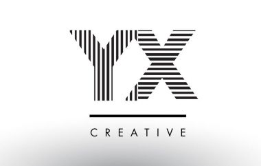 Yx Y X siyah ve beyaz çizgiler mektup Logo tasarımı.