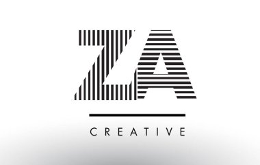 Za Z A siyah ve beyaz çizgiler Logo tasarımı mektup.