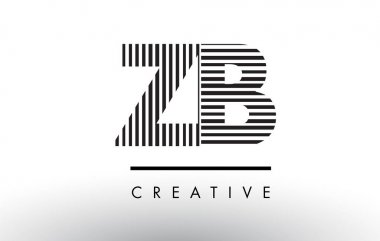 Logo Tasarım ZB Z B siyah ve beyaz çizgiler mektup.