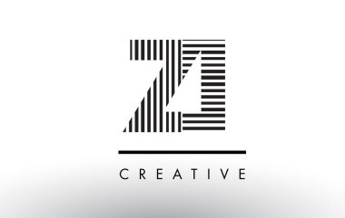 Zi Z ben siyah ve beyaz çizgiler mektubu Logo tasarımı.