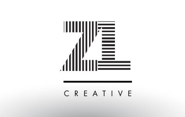Logo Tasarım zl Z L siyah ve beyaz çizgiler mektup.