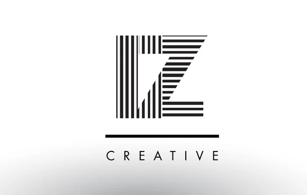 ІЗ I Z Чорно білі лінії Літера Дизайн логотипу . — стоковий вектор