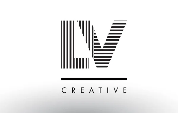 LV L V noir et blanc lignes lettre logo Design . — Image vectorielle
