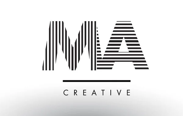 MA M A สีดําและสีขาว การออกแบบโลโก้ตัวอักษร . — ภาพเวกเตอร์สต็อก