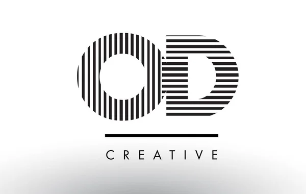 OD O D Ligne noire et blanche Lettre Logo Design . — Image vectorielle