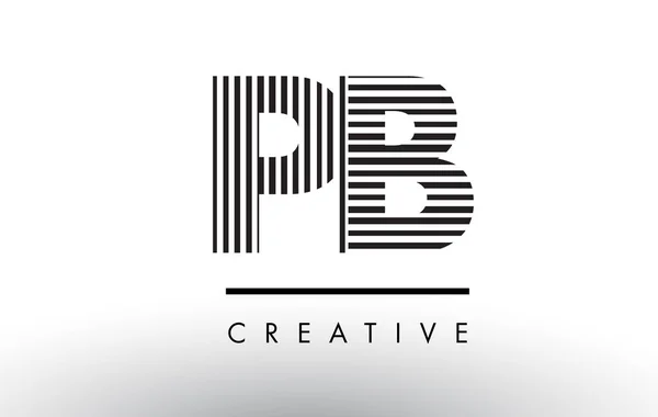 PB P B preto e branco linhas carta logotipo design . —  Vetores de Stock