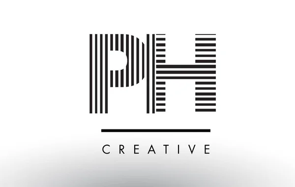 Logo Tasarım pH P H siyah ve beyaz çizgiler mektup. — Stok Vektör