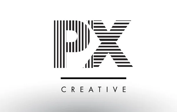 Logo Tasarım px P X siyah ve beyaz çizgiler mektup. — Stok Vektör