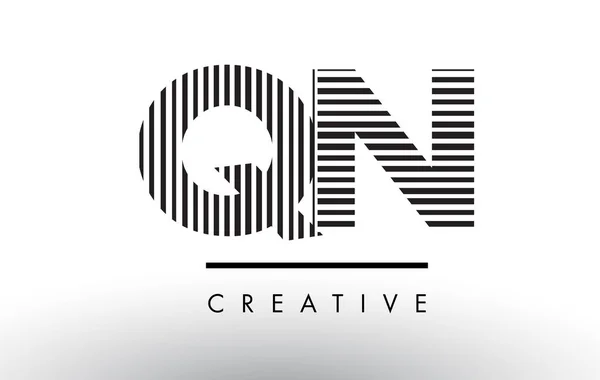 Qn Q N fekete-fehér vonalak levél Logo tervezés. — Stock Vector