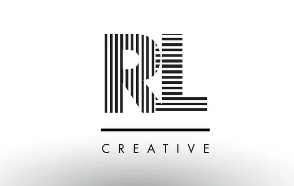 Rl r l schwarze und weiße Linien Brief Logo Design. — Stockvektor