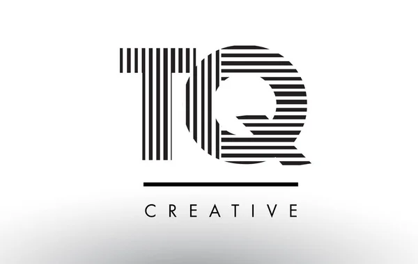 TQ T Q zwart-wit lijnen brief Logo ontwerp. — Stockvector