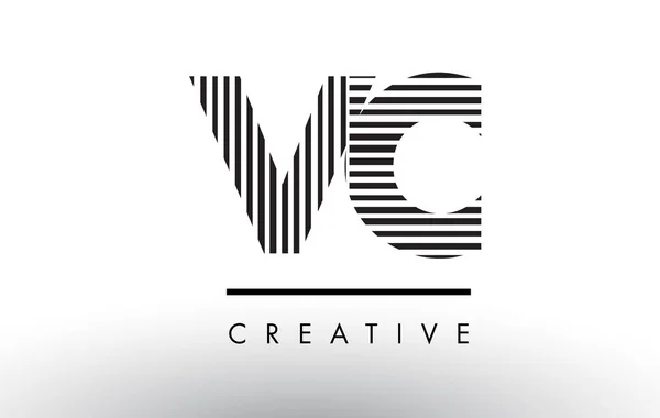 VC V C preto e branco linhas carta logotipo design . —  Vetores de Stock