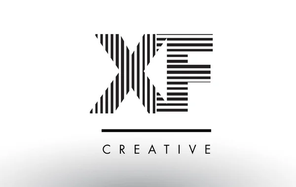 XF X F czarno-białe linie list Logo Design. — Wektor stockowy