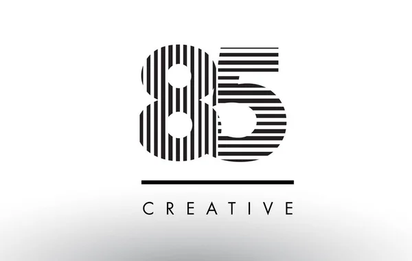 85 zwart-wit lijnen nummer Logo ontwerp. — Stockvector