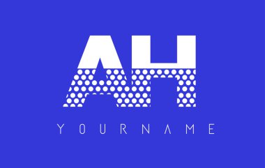 Ah bir H harfi Logo tasarımı mavi arka plan ile noktalı.