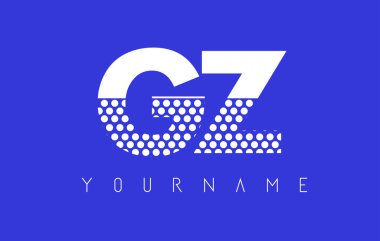 Gz G Z harfi Logo tasarımı mavi arka plan ile noktalı.
