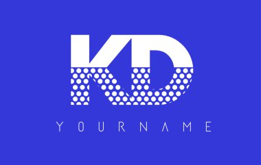 KD K D harfi Logo tasarımı mavi arka plan ile noktalı.