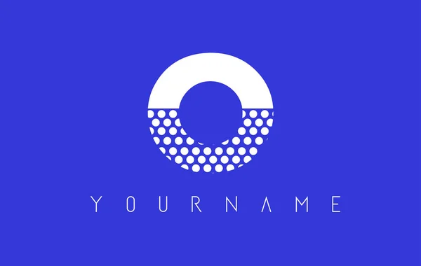 Дизайн логотипа O Dotted Letter с синим фоном . — стоковый вектор