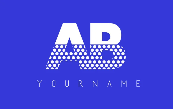 Diseño de logotipo de letra de puntos AB A B con fondo azul . — Vector de stock