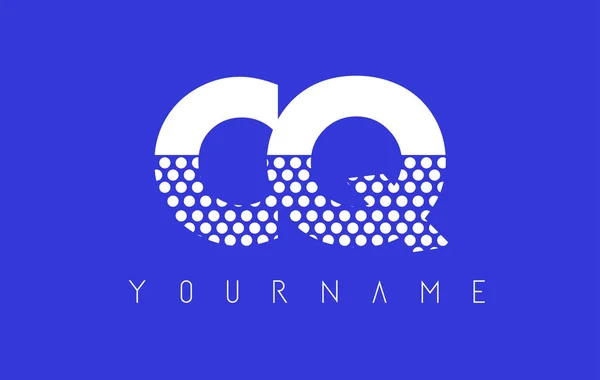 Diseño del logotipo de la letra punteada de CQ C Q con fondo azul . — Vector de stock