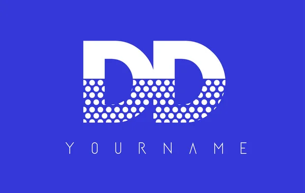 DD D D harfi Logo tasarımı mavi arka plan ile noktalı. — Stok Vektör