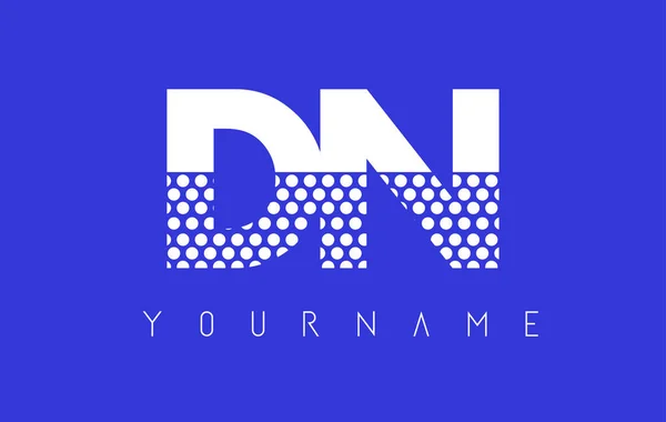 Dn D N 点缀蓝色背景字母标志设计. — 图库矢量图片
