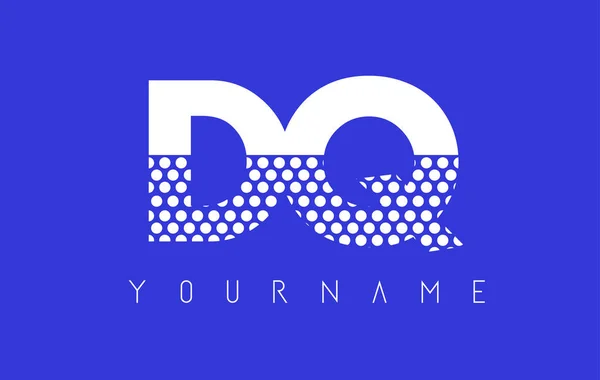 Dq D Q 点缀蓝色背景字母标志设计. — 图库矢量图片