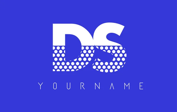 DS D S Diseño de logotipo de letra punteada con fondo azul . — Vector de stock
