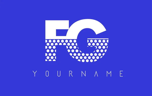 FG F G pontilhado Carta Logo Design com fundo azul . — Vetor de Stock