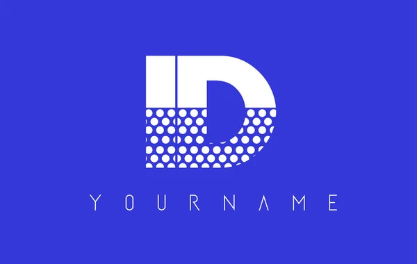 Id 1 D は青い背景の文字ロゴ デザインをドット. — ストックベクタ