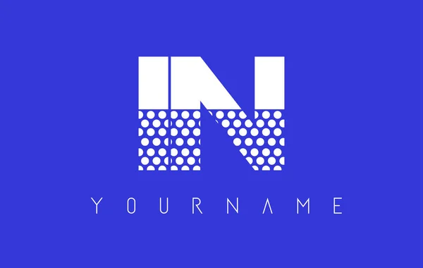 IN I N Diseño de logotipo de letra punteada con fondo azul . — Vector de stock