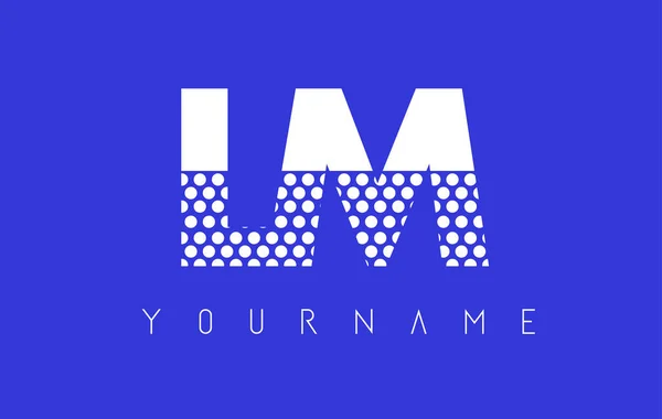 LM L M Lettera punteggiata Logo Design con sfondo blu . — Vettoriale Stock