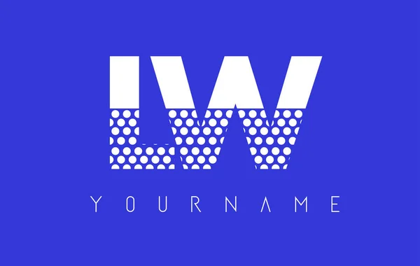LW L W pontilhado letra logotipo design com fundo azul . —  Vetores de Stock